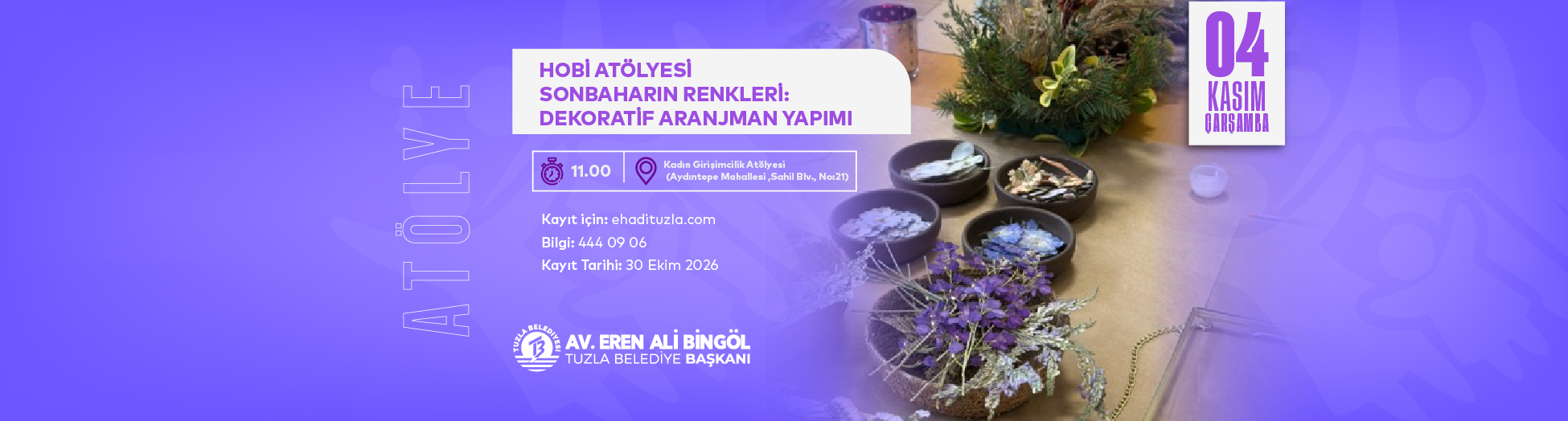 SONBAHARIN RENKLERİ  DEKORATİF ARANJMAN YAPIMI (HOBİ ATÖLYESİ)